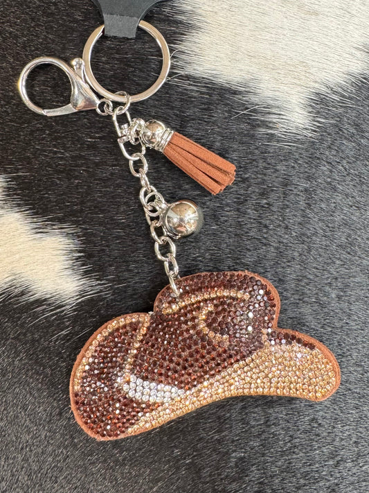Bling Cowboy Hat Bag Charm