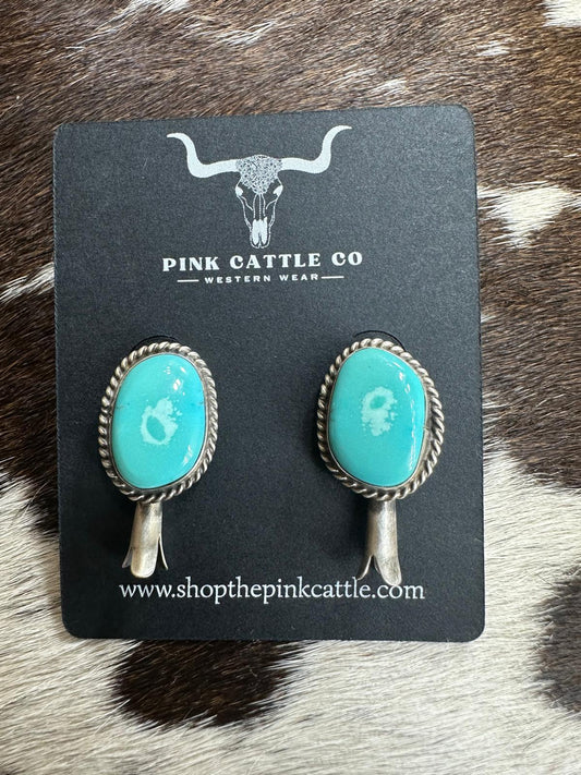 Blue Flower Blossom Earrings