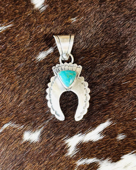 Sterling Naja Triangle Turquoise Pendant