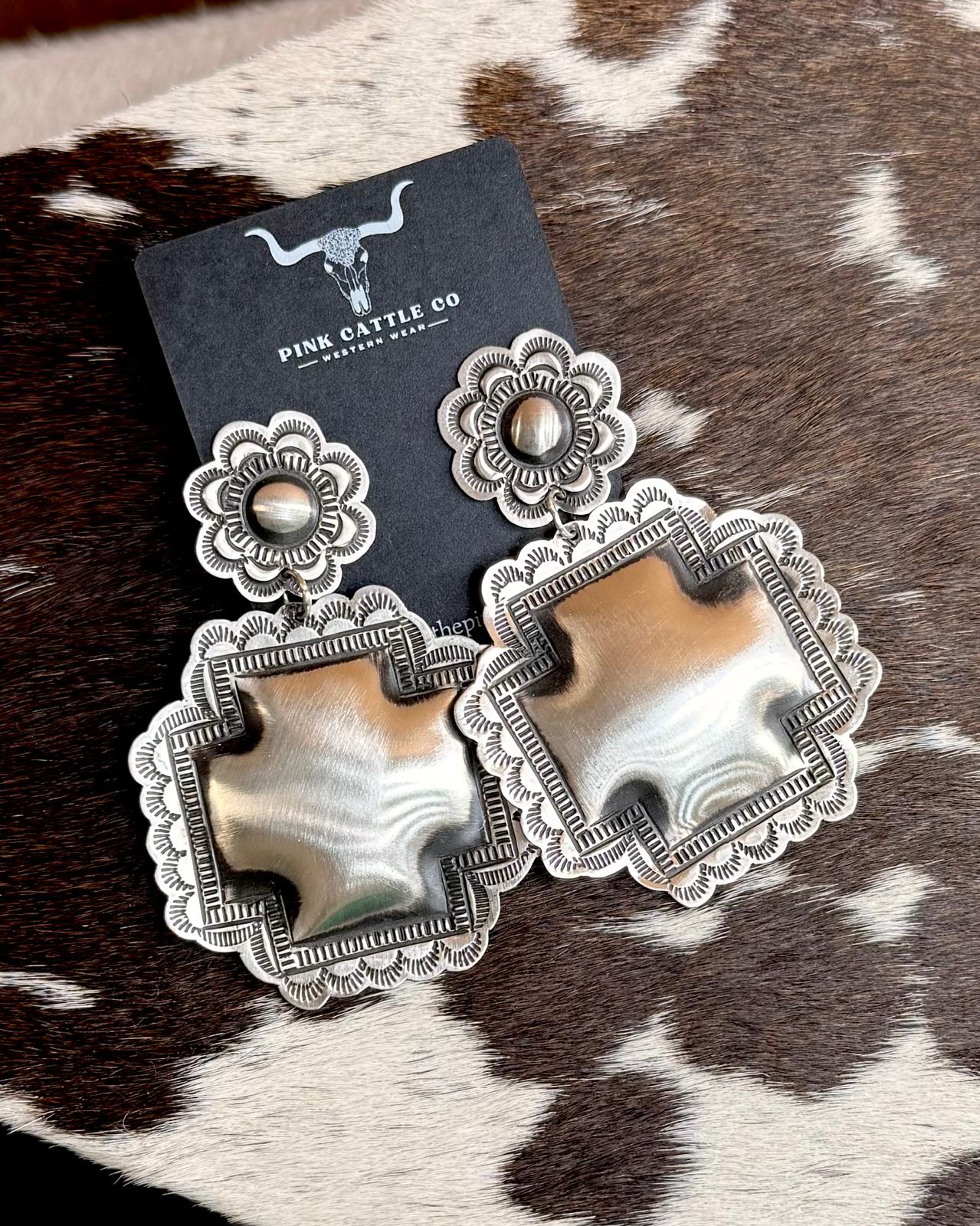 Leander Tahe Cross Silver Dangles *Native