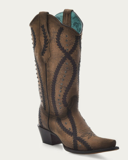 CORRAL brand Crystal Embroidery Stud Cowgirl Boots