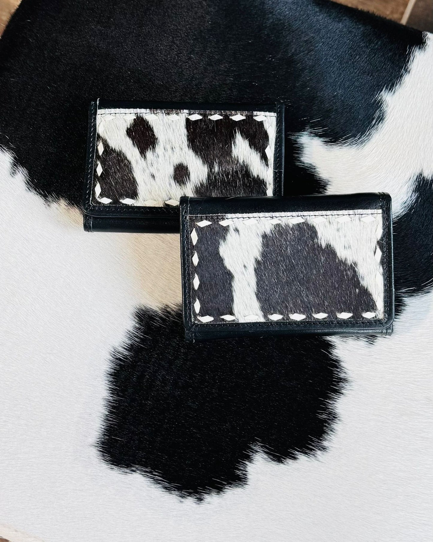 Black & White Cowhide Small Wallet