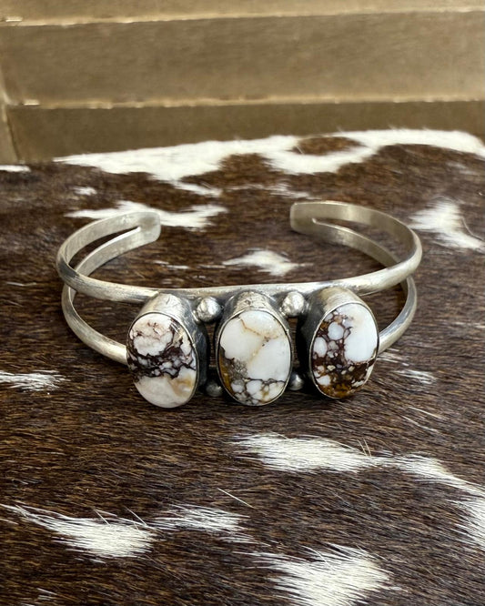Augustine Largo Wild Horse 3 Stone Cuff *Native