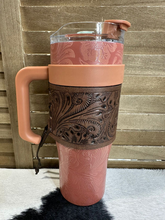 Wide Wyoming Tooled Tumbler