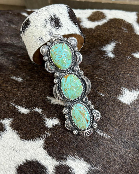 Gilbert Tom 3 Stone Kingman Ring *Adjustable