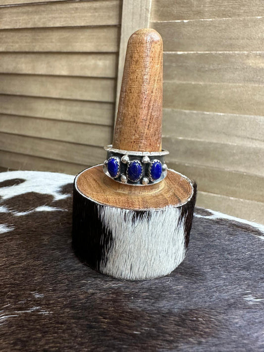 Lapis 3 Stone Ring *Native