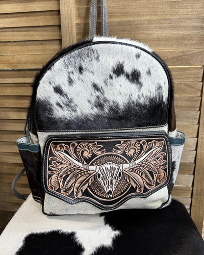 Cowhide Longhorn Backpack