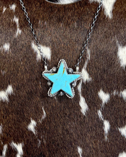 Donovan Skeet Turquoise Star Rope Necklace *Native
