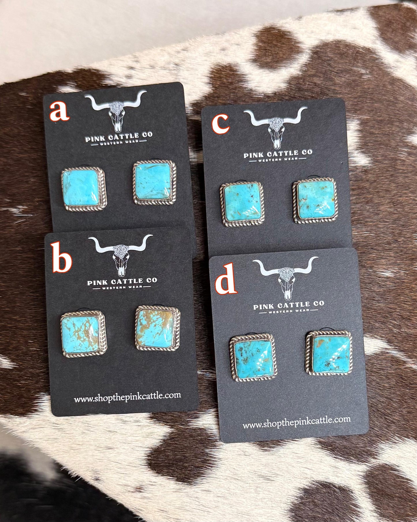 Kingman Blue Squared Studs *Native