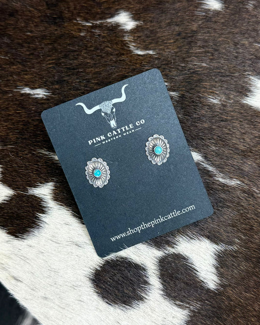 Sterling Mini Concho Studs