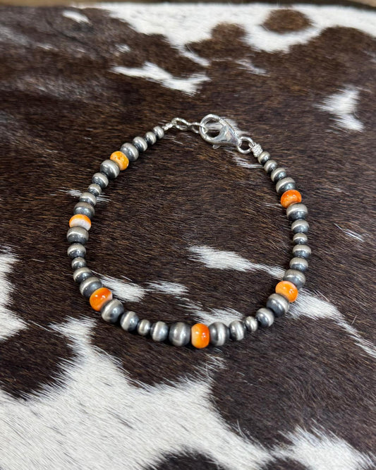 8" Spiny Sterling Pearl Bracelet