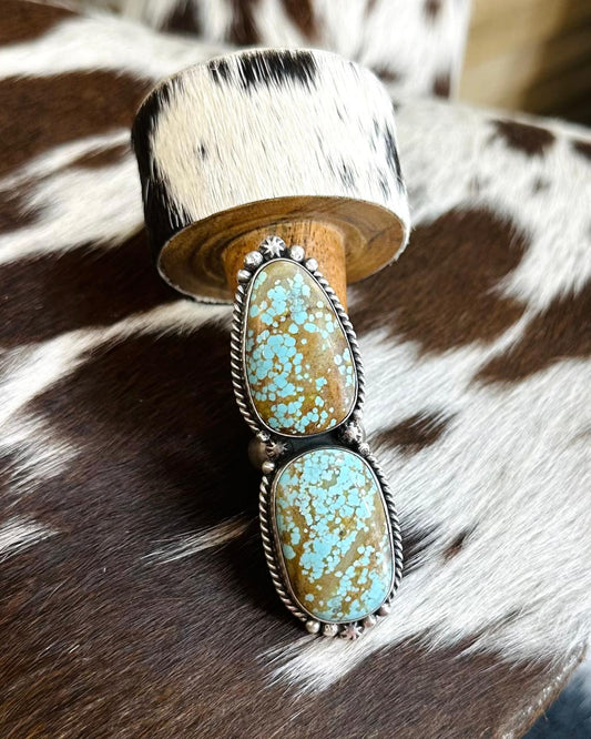 Eugene Balone #8 Adjustable 2 Stone Ring *Native