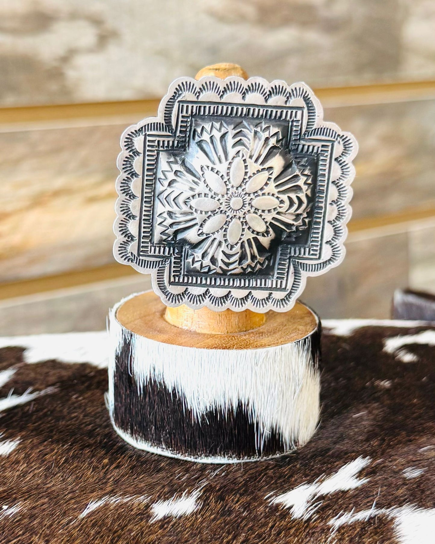 Sterling Cross Flower Ring *Native