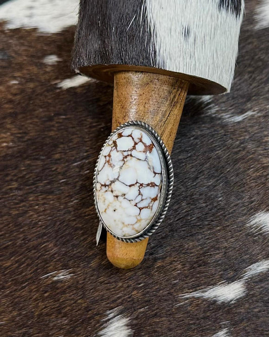 Tia Long Adjustable Oval Wild Horse Ring *Native