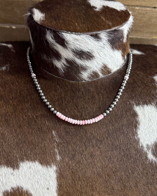 Pink Conch Sterling Pearl Necklace