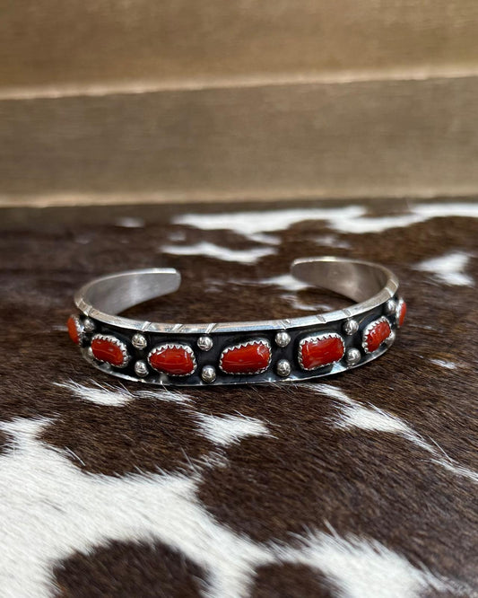 Reed Charley Coral Cuff *Native