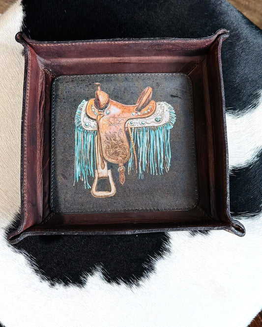 Saddle Leather Catch All Tray