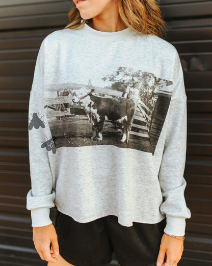 Vintage Heifer Crop Crew Neck