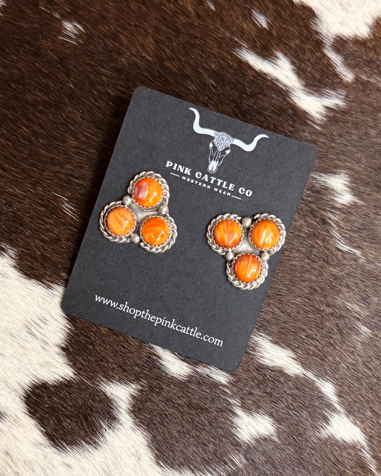 Spiny 3 Stone Studs *Native