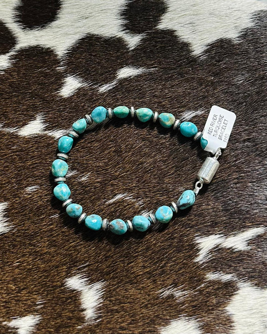 7.5" Red River Turquoise Magnet Bracelet