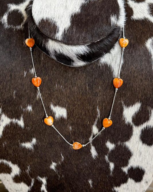 Liquid Silver Heart Spiny Stacker