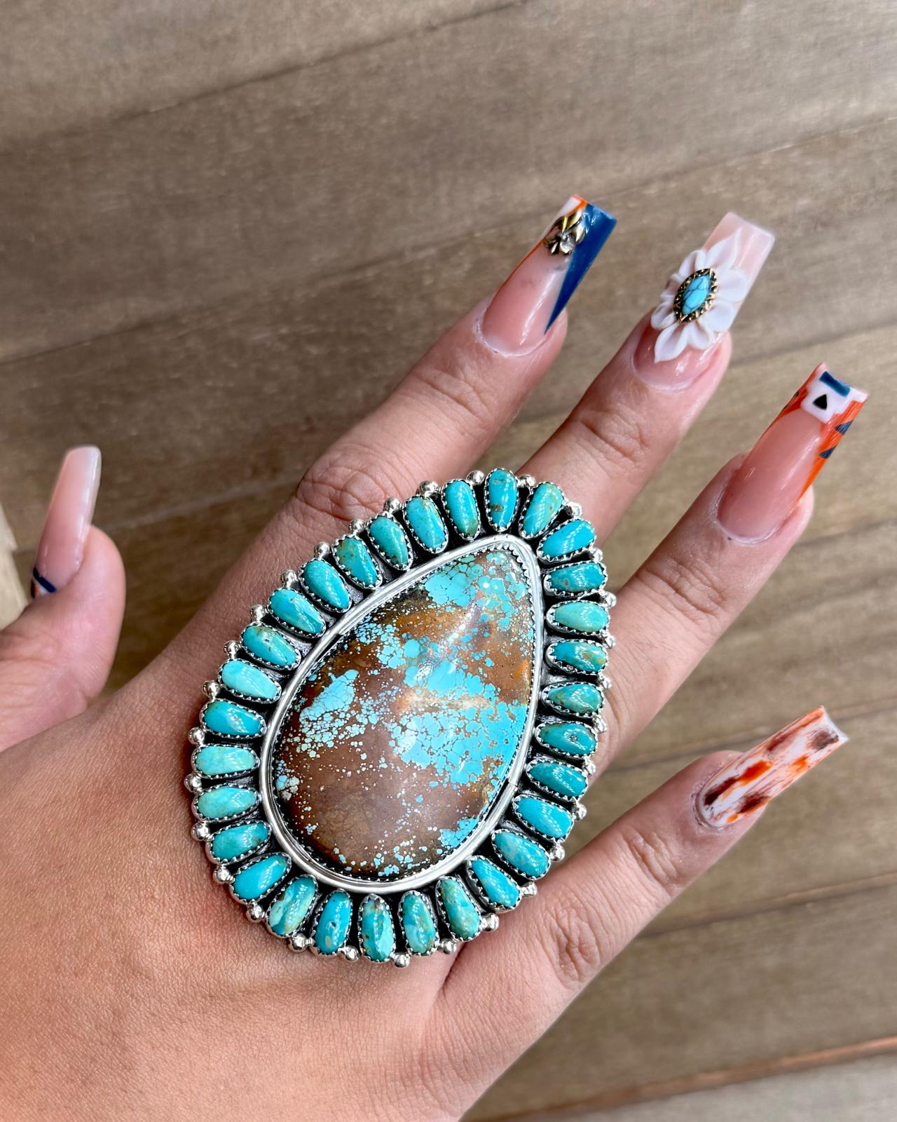 Statement Teardrop Cluster Ring