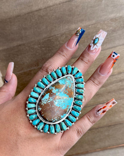 Statement Teardrop Cluster Ring