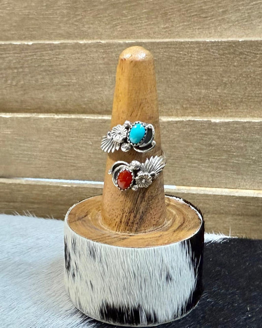 Coral & Turquoise Wrap Ring *Native
