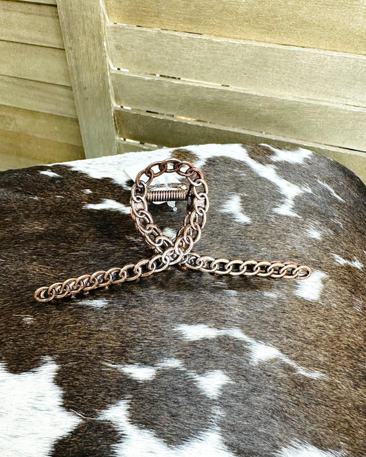 Copper Chain Hair Clip