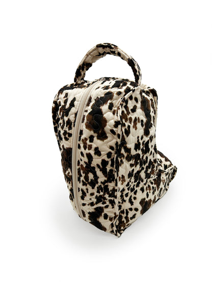 Bella Hide Brown Quilted Boot Bag