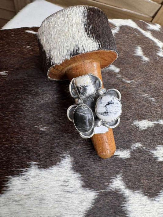 White Buffalo 3 Stone Ring *Native