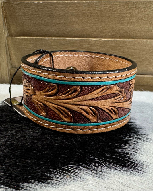 AD leather Snap Bracelet