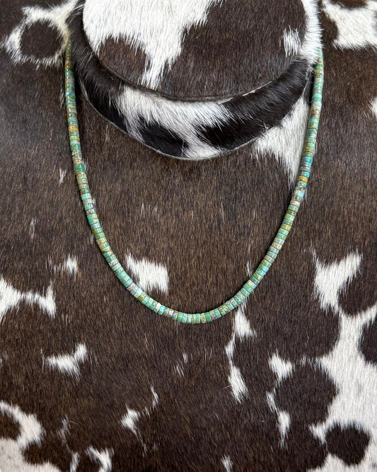 Heishi Turquoise Green Stacker Necklace