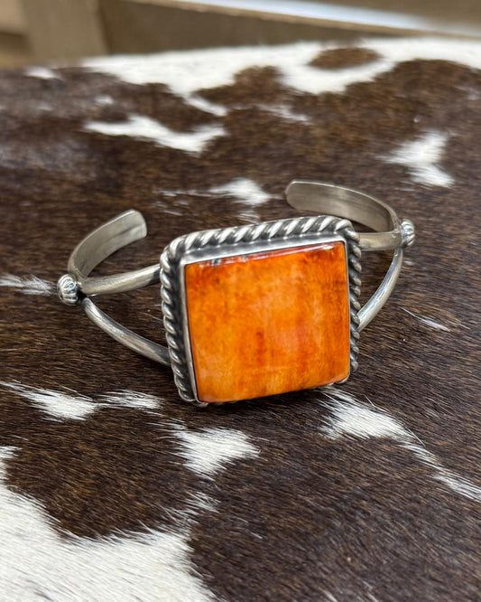 Orange Spiny Square Cuff *Native
