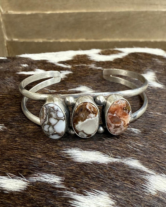 Augustine Largo Wild Horse 3 Stone Cuff *Native