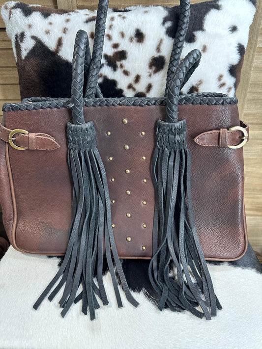Brown And Black AD Tote