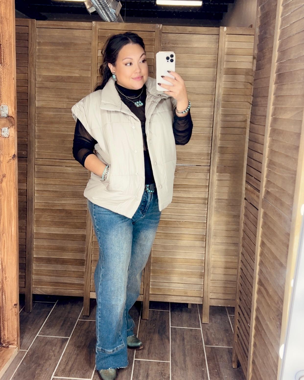 Neutral Cowgirl Button Up Vest