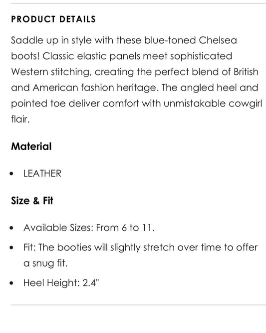 Turquoise Chelsea Boots *SIZE DOWN