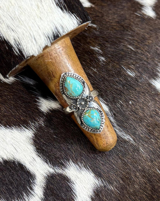 Non Native Kingman 2 Stone Flower Ring *Sz6