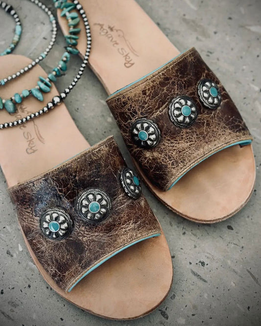 Concho Leather Sandals