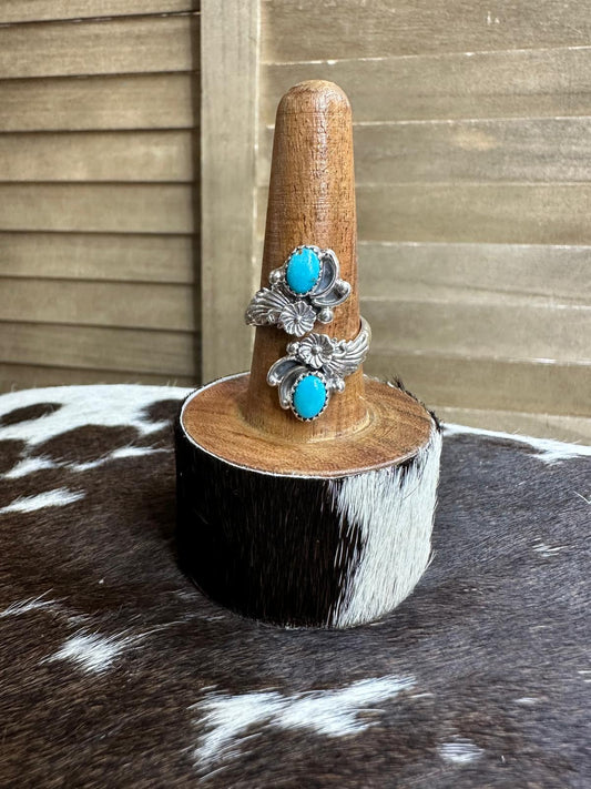 Leaf Turquoise Wrap Ring *Native (Stone Varies)