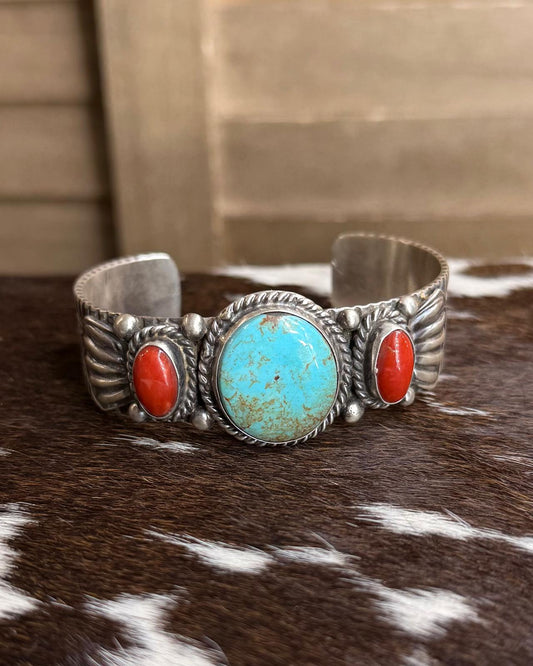 3 Stone Kingman & Coral Cuff *Native