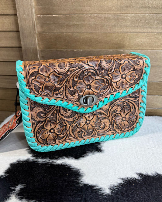 Tooled & Turquoise Angie Crossbody