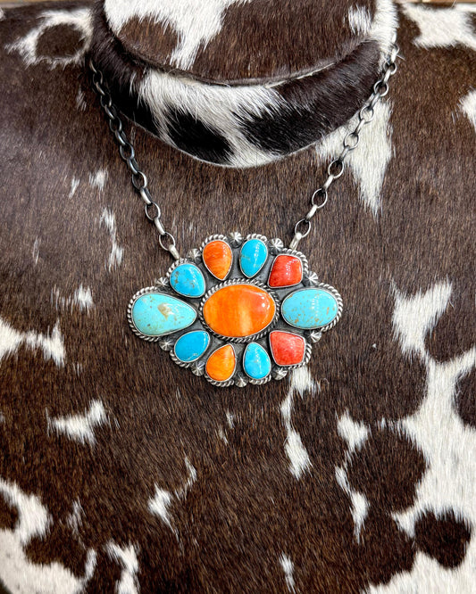 18” Elouise Kee Multi Stone Cluster Necklace