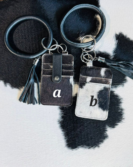 Black Cowhide Wrislets