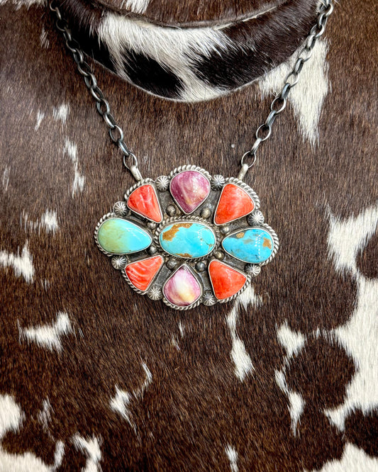 18” Elouise Kee Multi Stone Cluster Necklace