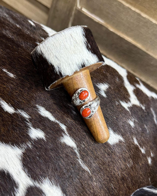 Coral Wrap 2 Stone Ring