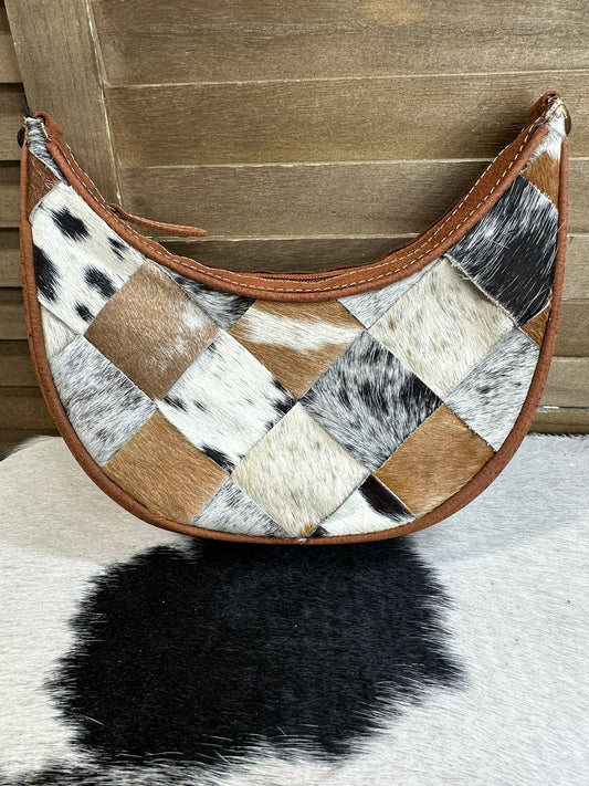 Myra Mini Half Moon Cowhide Bag
