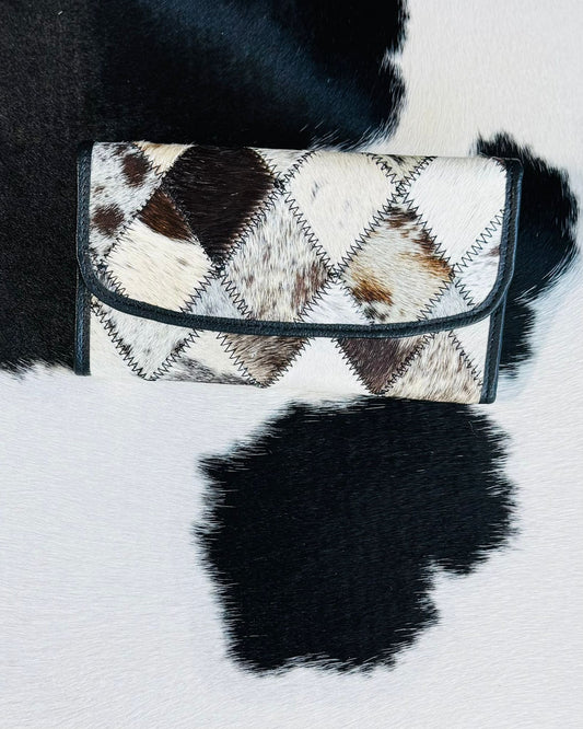 Cowhide Patchwork Wallet
