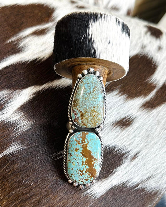 Eugene Balone #8 Adjustable 2 Stone Ring *Native